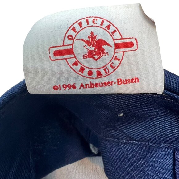 Budweiser Bow Tie Logo Beer Vintage Snapback Hat Cap 1996 Anheuser-Busch Retro - Picture 9 of 10